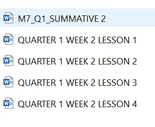 Preview 2 of Math 7 Daily Lesson Plan – Quarter 1 Week 2 package